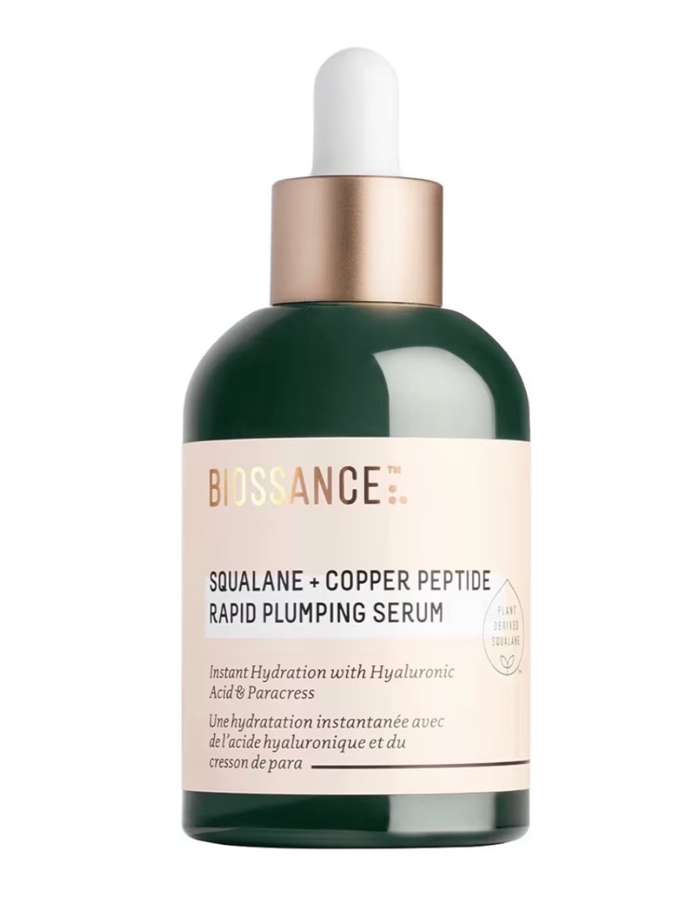 BIOSSANCE Squalane+ Copper Peptide Rapid Plumping Serum — 1.69 Fl Oz. - Picture 1 of 8